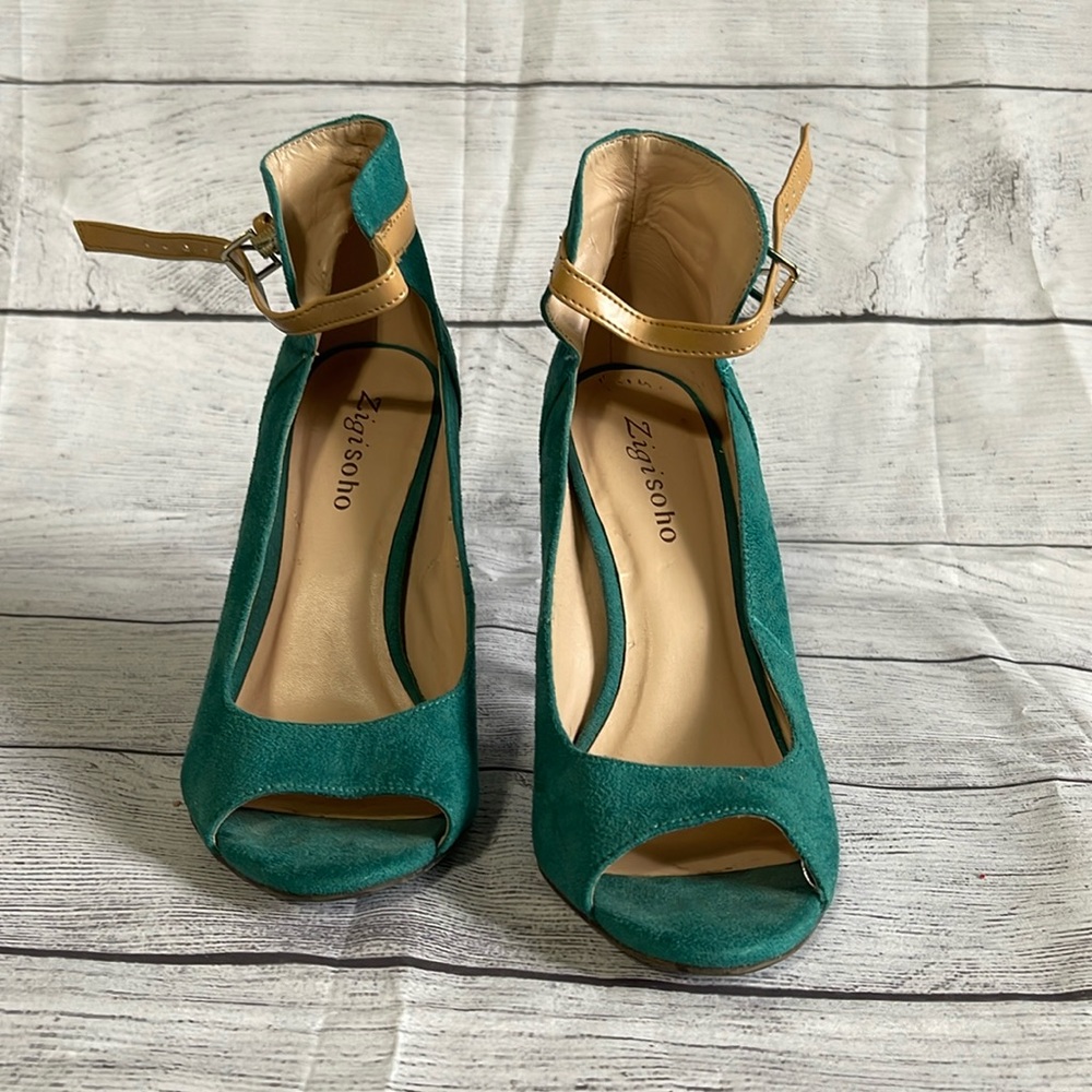 Ziti soho Teal & Tan High Heels